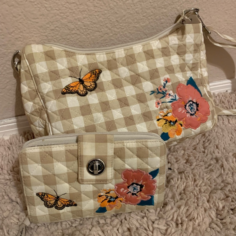 Vera Bradley Gingham Purse & Matching Wallet